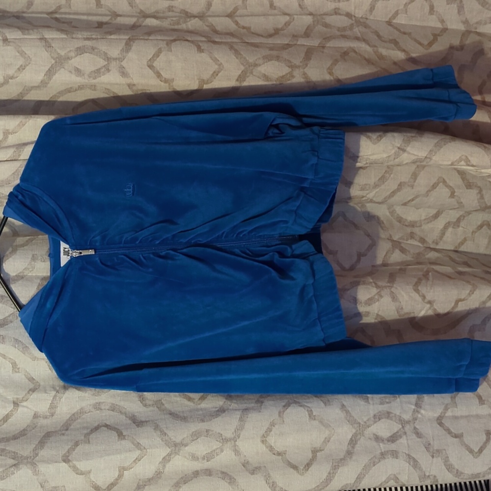 Juicy by Juicy Couture rouched long sleeve zip hoodie cropped size XL